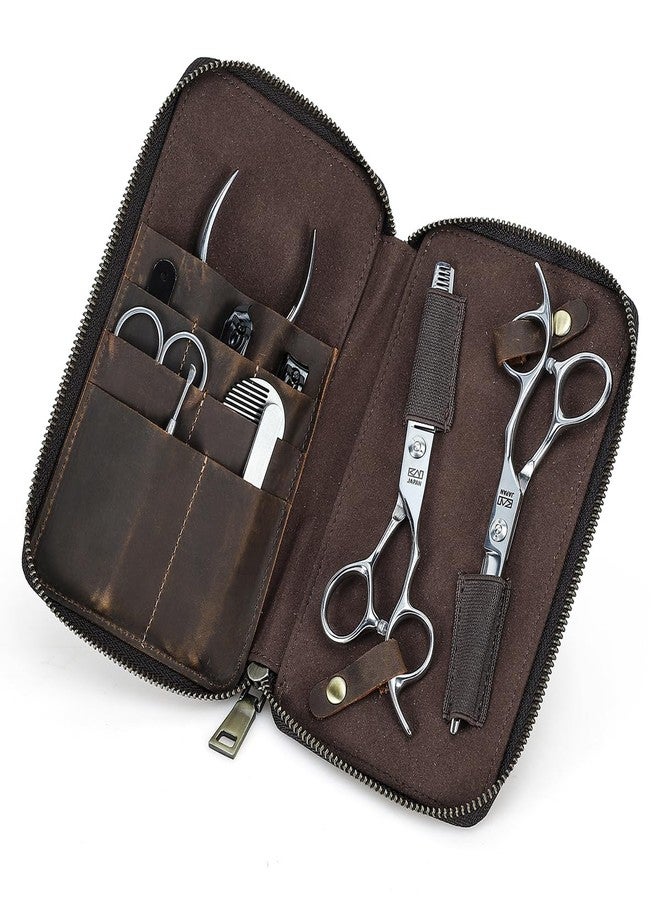 كونتاكتس حقيبة أدوات العناية بالأظافر للرجال من الجلد الطبيعي بالكامل، حقيبة فارغة مصنوعة يدوياً (الحقيبة فقط) - Image 1